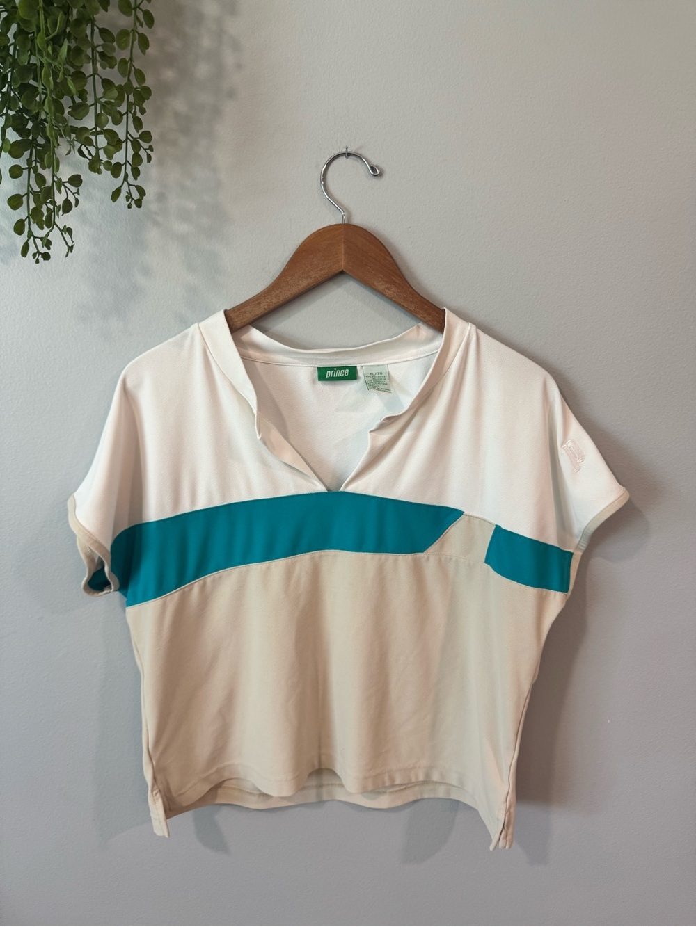 Prince Cream Tee with Teal Chest Panel